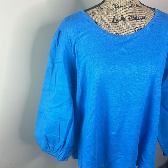 Chicos Sz 4 linen top - Picture 2 of 8